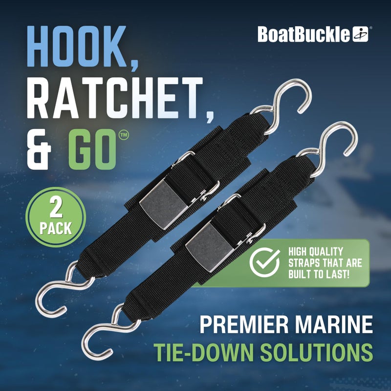 BoatBuckle Stainless Steel Kwik-Lok Transom Tie-Down, 2-Inch x 2-Feet - Image 3